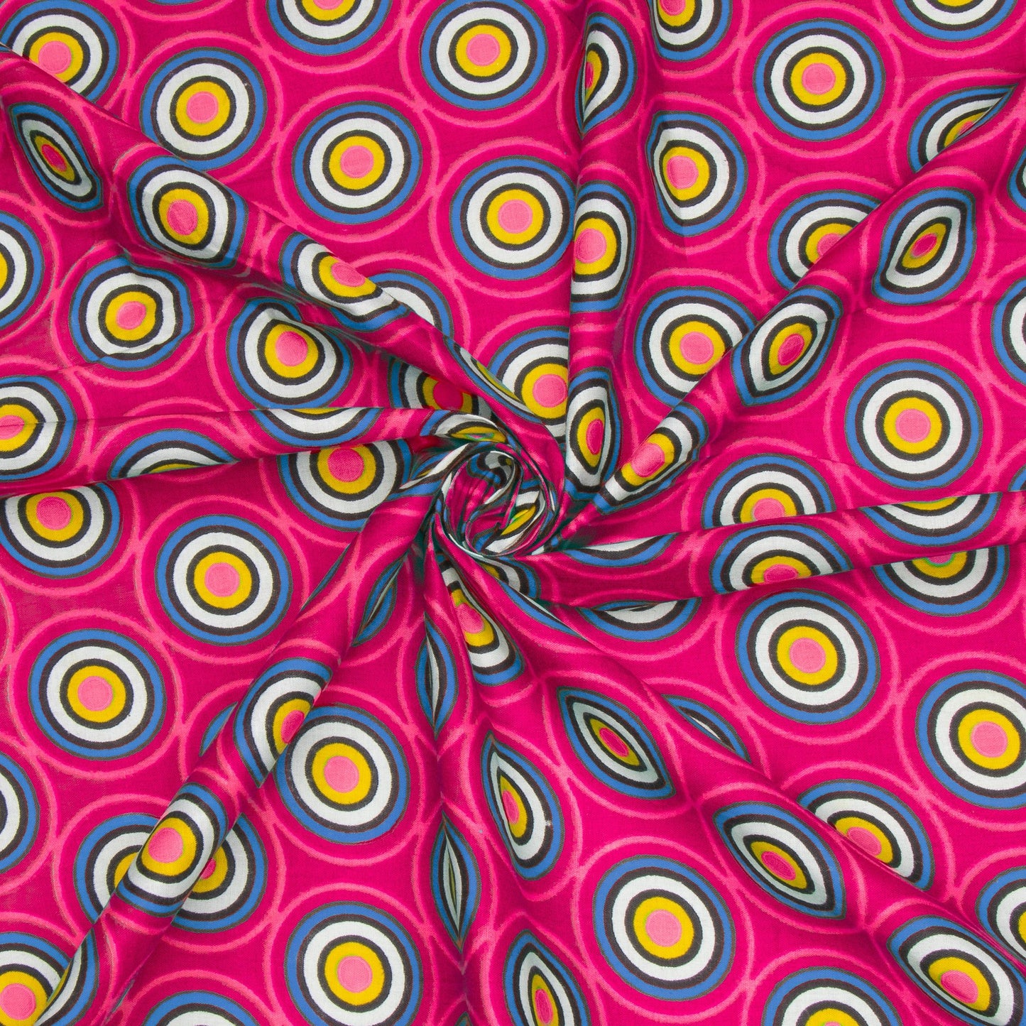 Cotton Wax Prints Kingdom Crest Small Pink - Ragland Fabrics