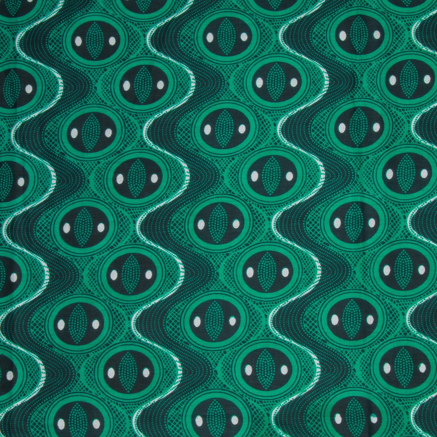 Cotton Wax Prints Waves of Jade - Ragland Fabrics