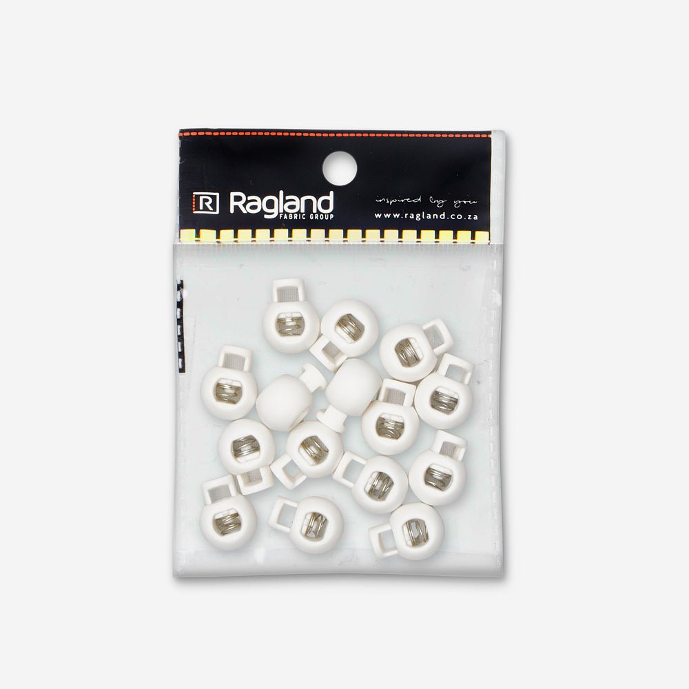 Toggles Round Single Hole White (15) - Ragland Fabrics