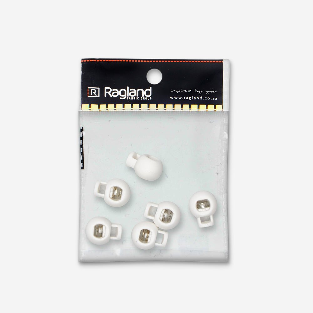 Toggles Round Single Hole White (6) - Ragland Fabrics