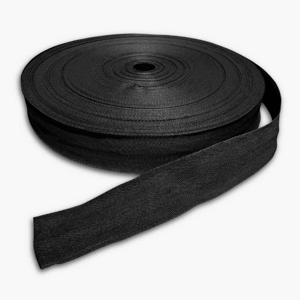 Twill Tape Polyester Black #1 38mm