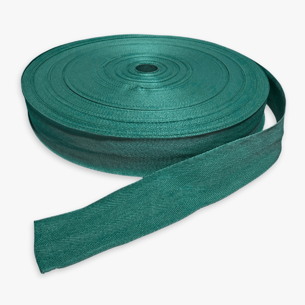 Twill Tape Polyester Bottle Green 7 38mm - Ragland Fabrics