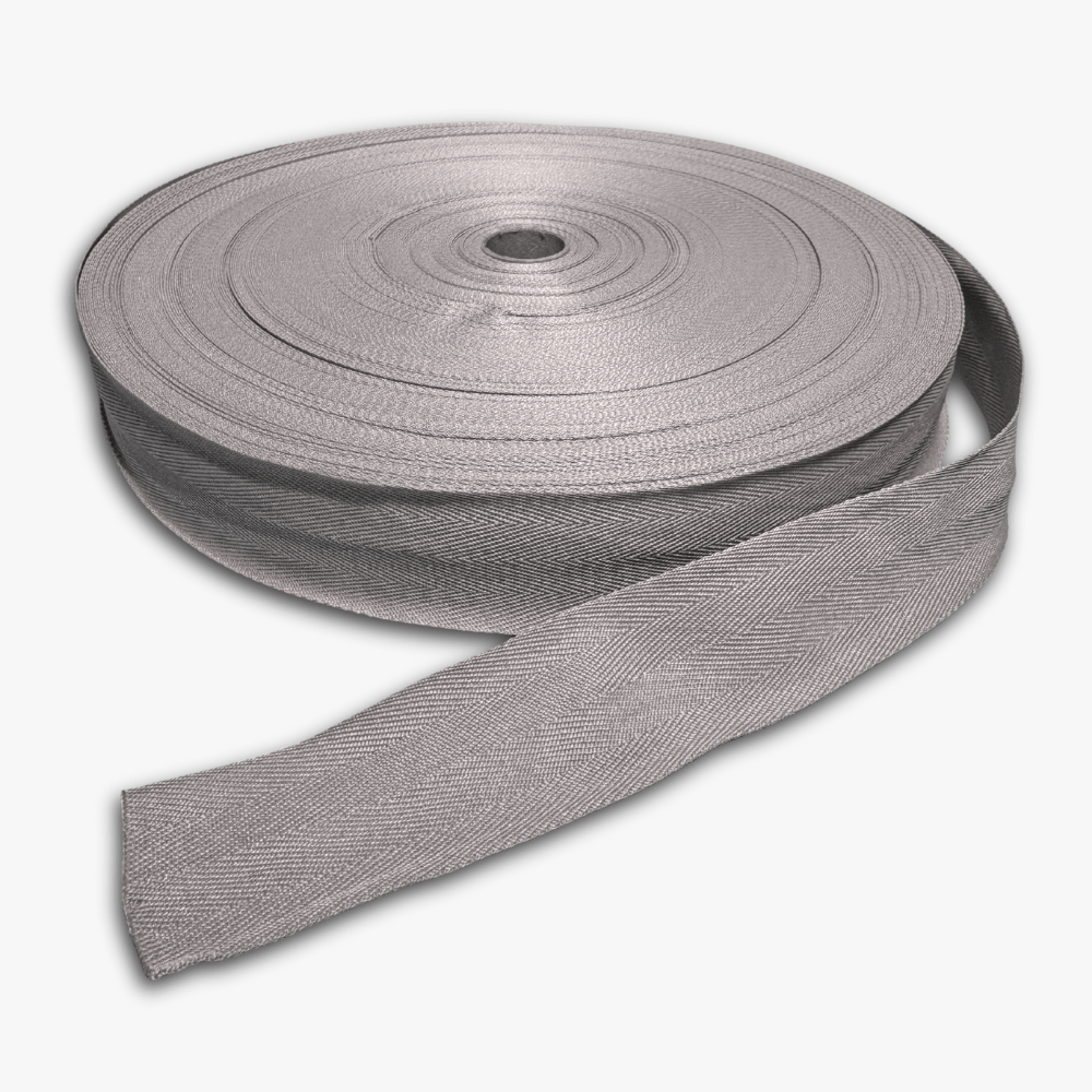 Twill Tape Polyester Light Grey 17 38mm - Ragland Fabrics