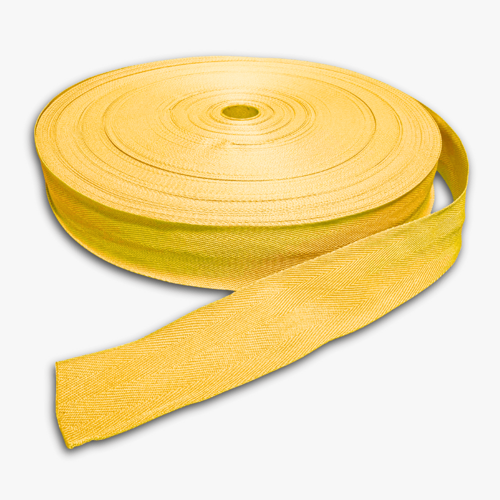 Twill Tape Polyester Yellow 5 38mm - Ragland Fabrics