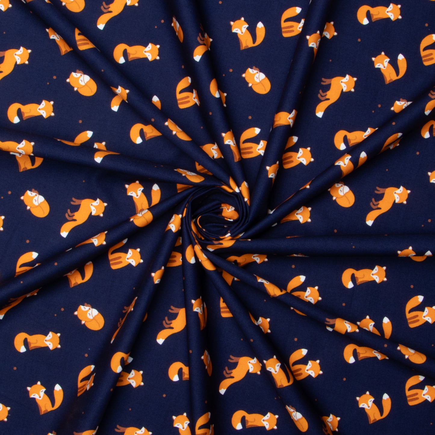 Printed Poplin Fox Fabric