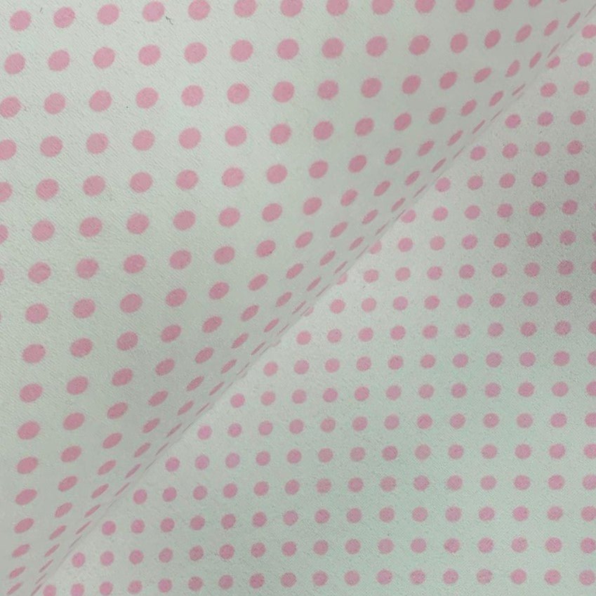 Printed Stretch Towelling Pink Dot - Ragland Fabrics