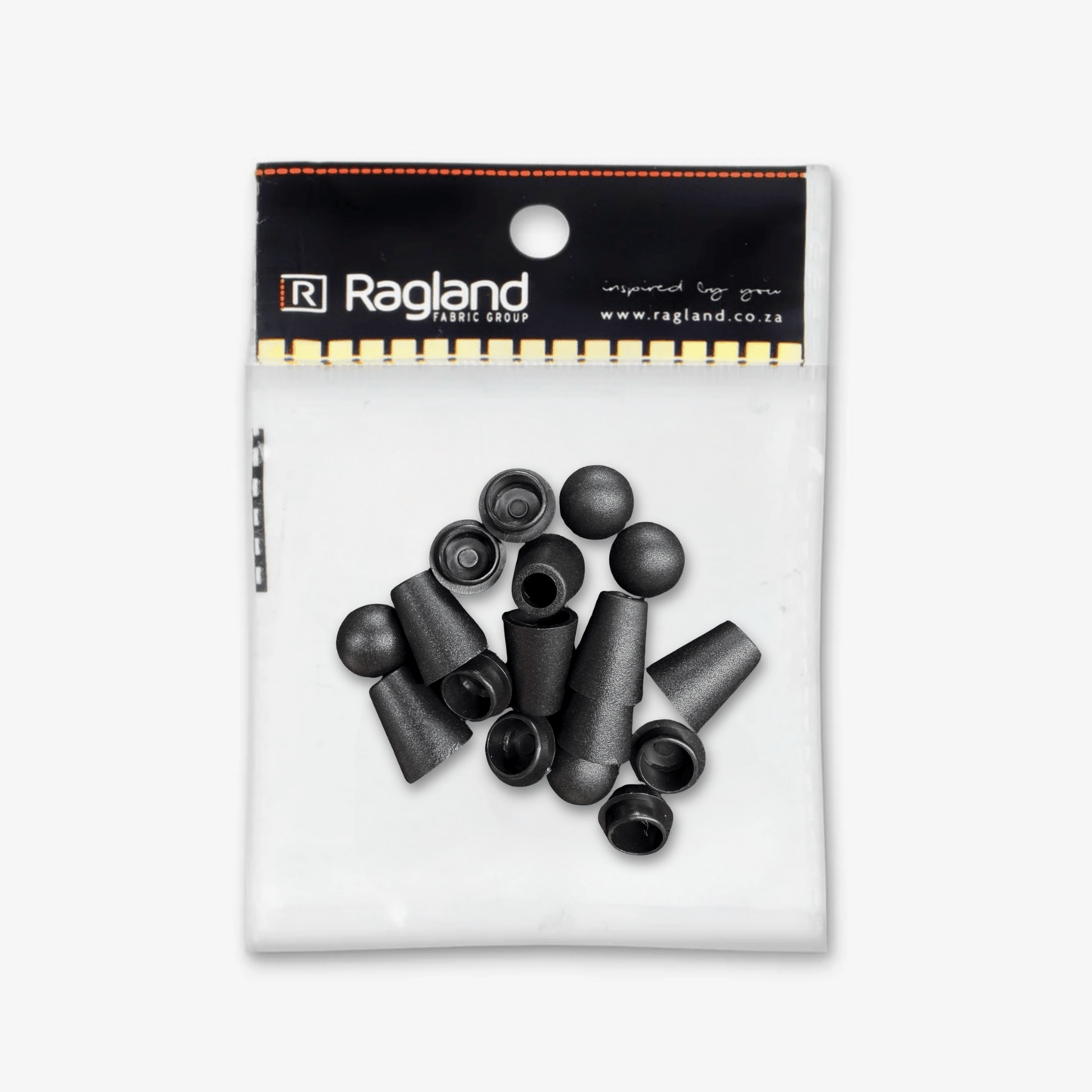 Bell Cord End Caps 5mm Black - Ragland Fabrics