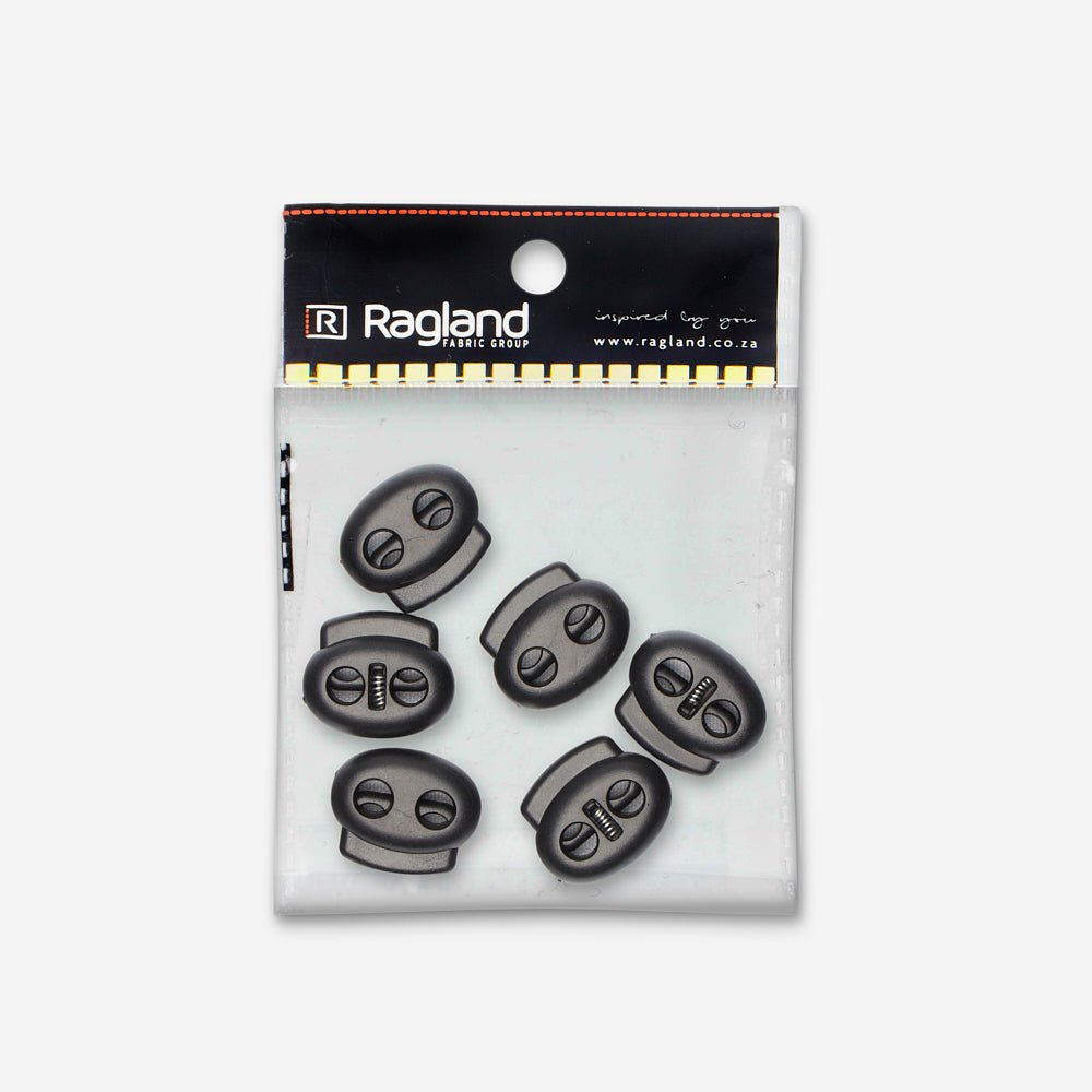 Toggles 2 Hole Black (6) - Ragland Fabrics