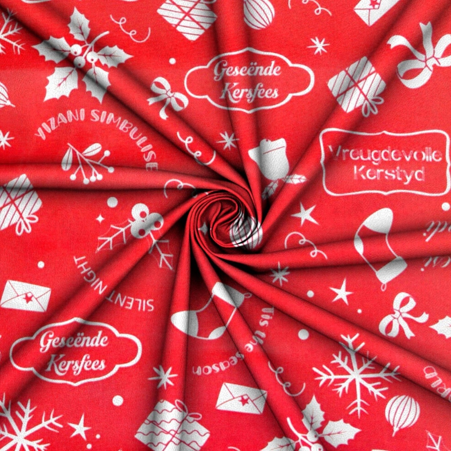 Christmas Printed Mini Matt Carols Red - Ragland Fabrics