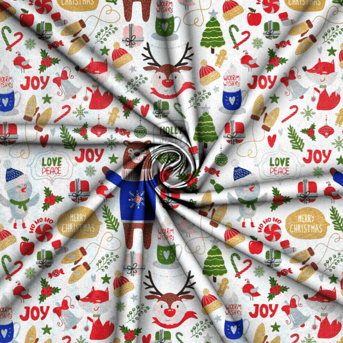Christmas Printed Mini Matt Jolly Holly - Ragland Fabrics
