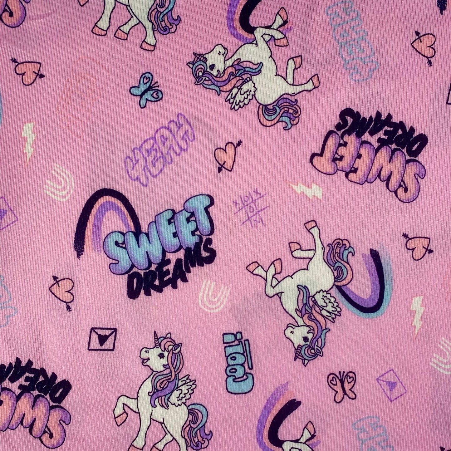Cotton Knit Ribbed Unicorn Dreams - Ragland Fabrics