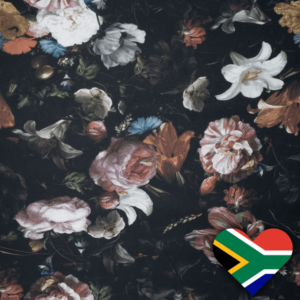Eco Fabric Gothic Flowers 2094 - Ragland Fabrics