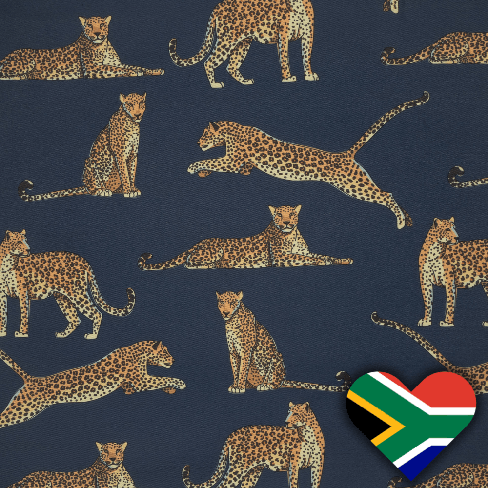 Eco Fabric Leopard Dark Blue 2095 - Ragland Fabrics