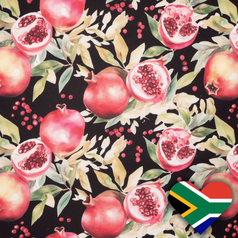 Eco Fabric Pomegranate Black 2104 - Ragland Fabrics