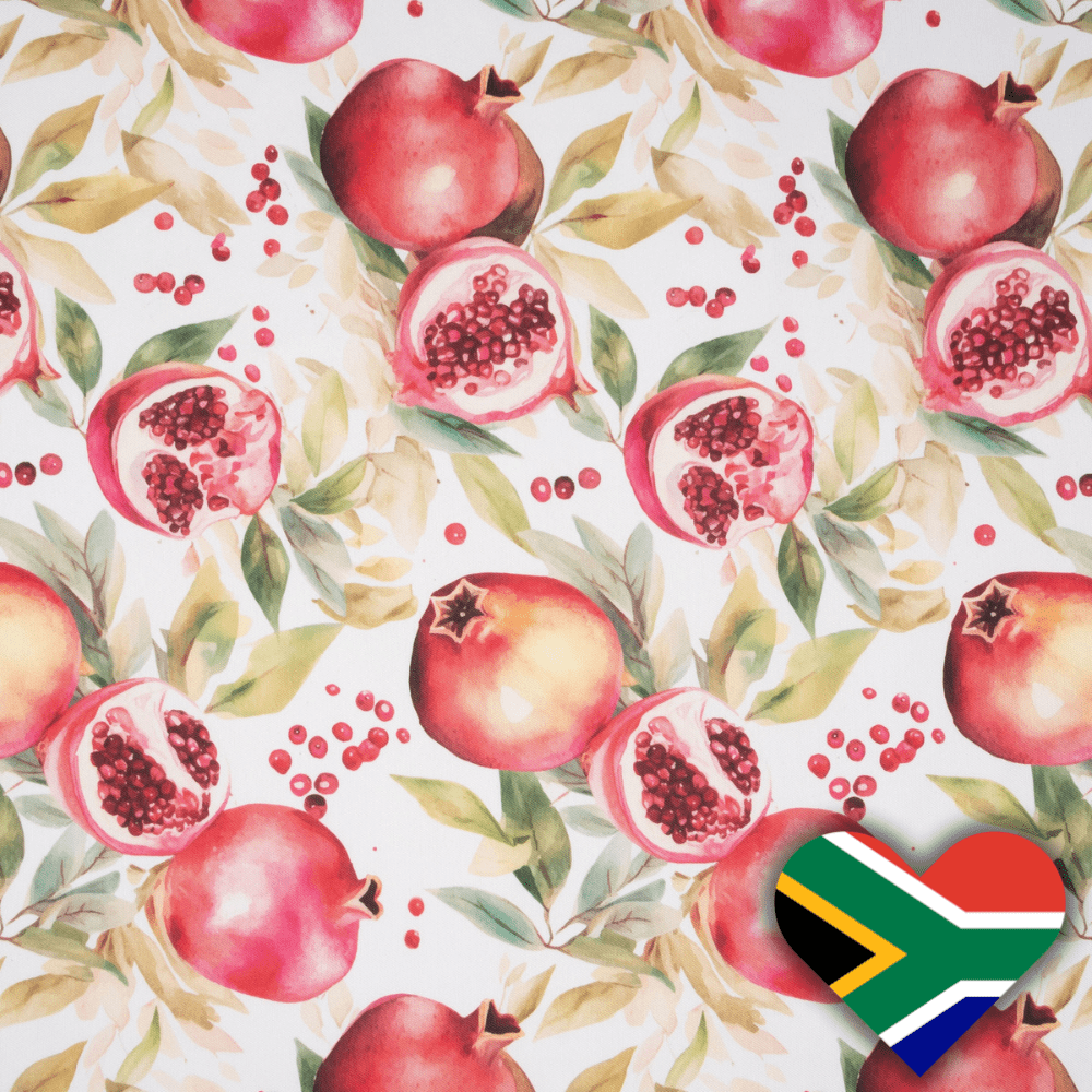 Eco Fabric Pomegranate White 2105 - Ragland Fabrics