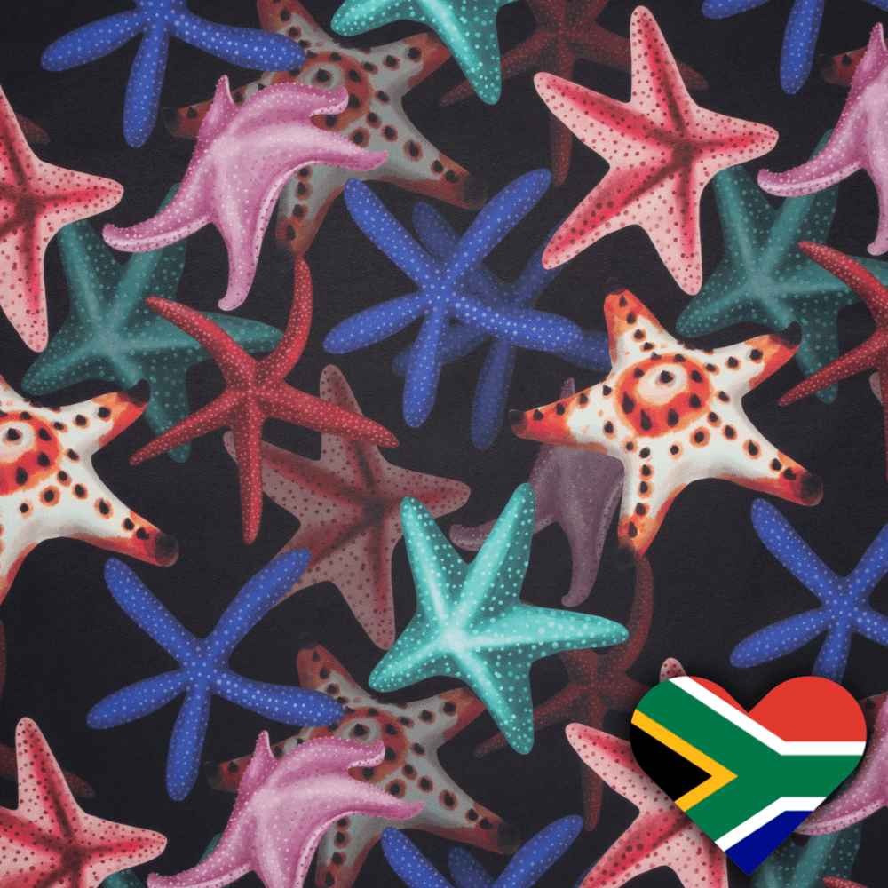 Eco Fabric Starfish Black 2102 - Ragland Fabrics