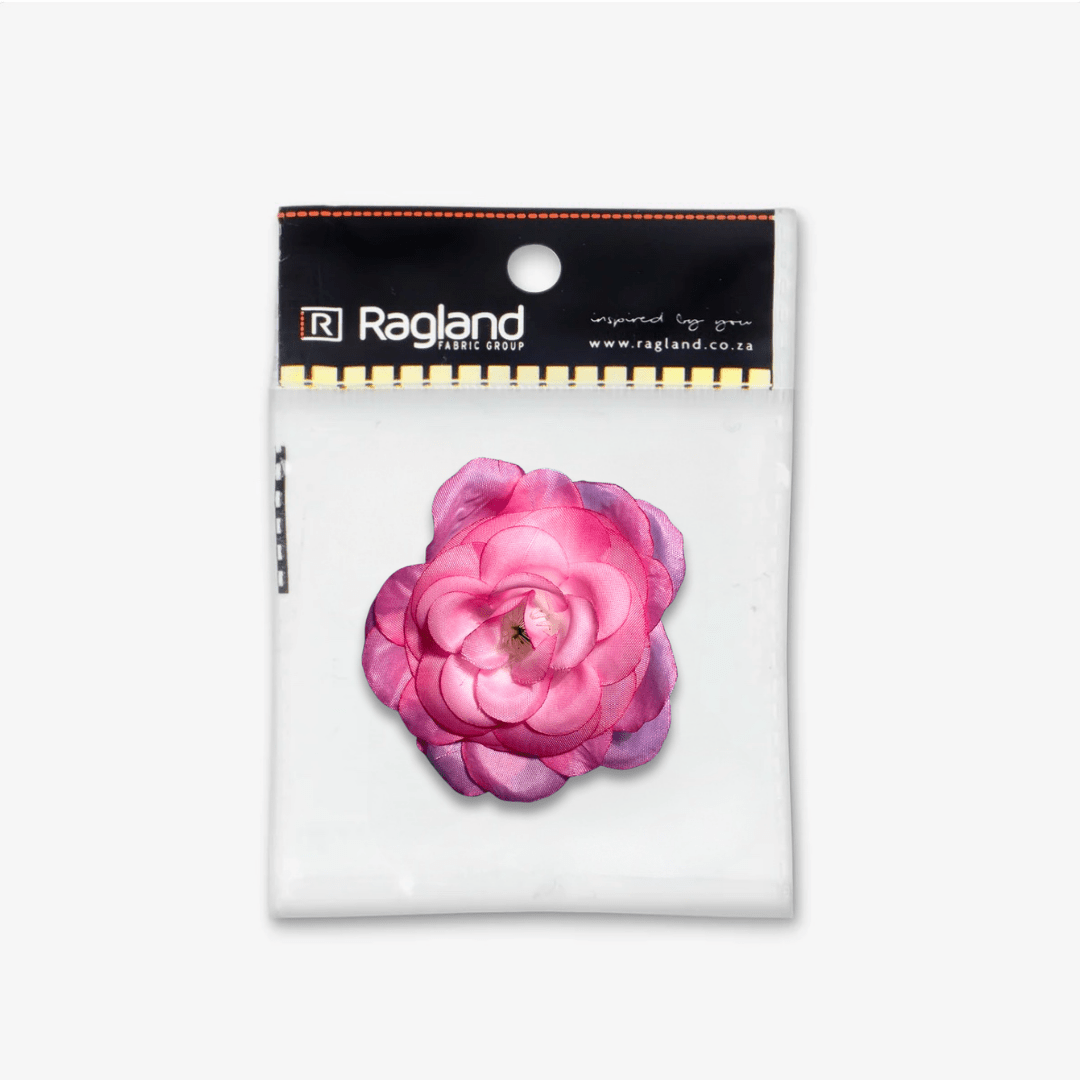 Flower Embellishment | Cerise & White - Ragland Fabrics