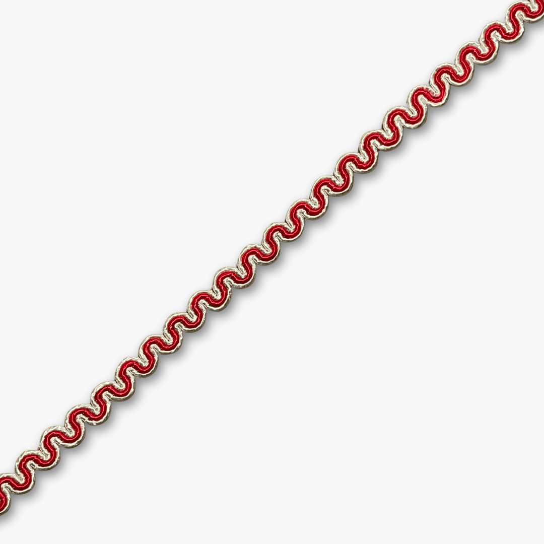 Furnishing Braid ZigZag Red - Ragland Fabrics