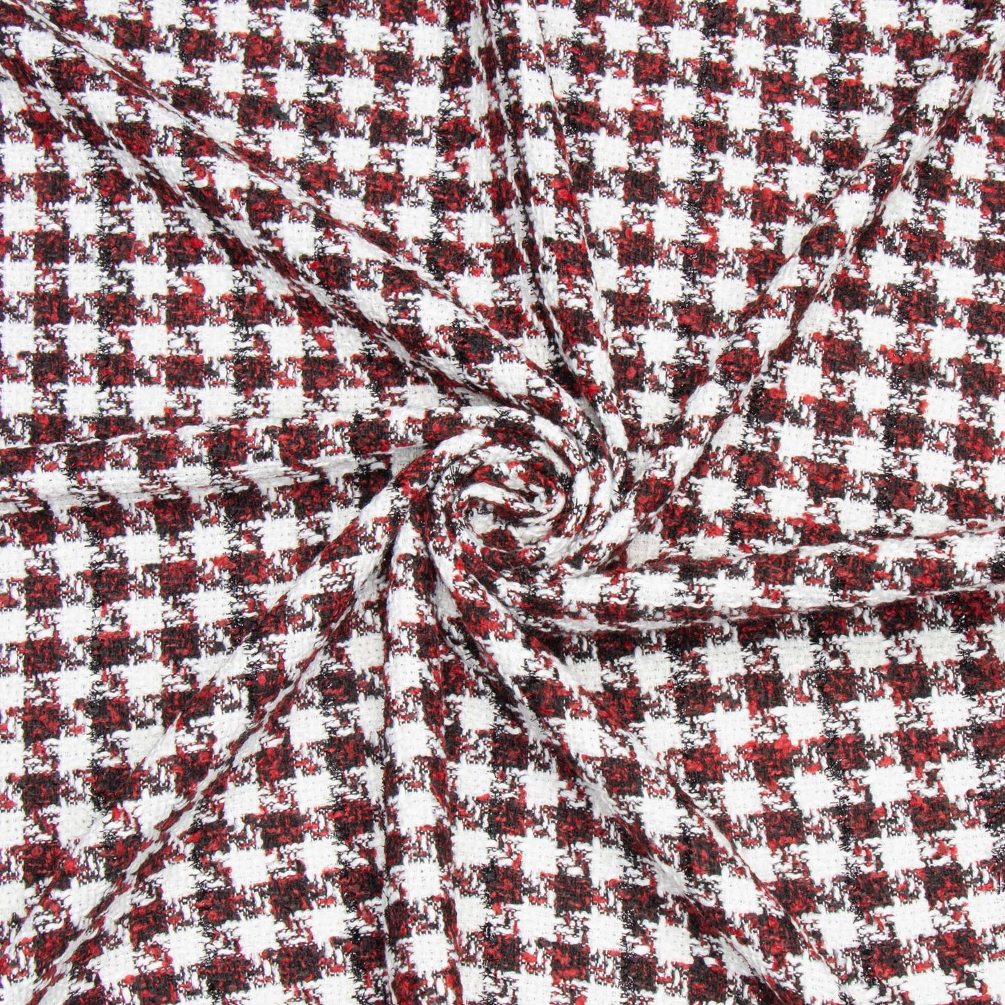 Hounds - Tooth Ruby Red & White - Ragland Fabrics