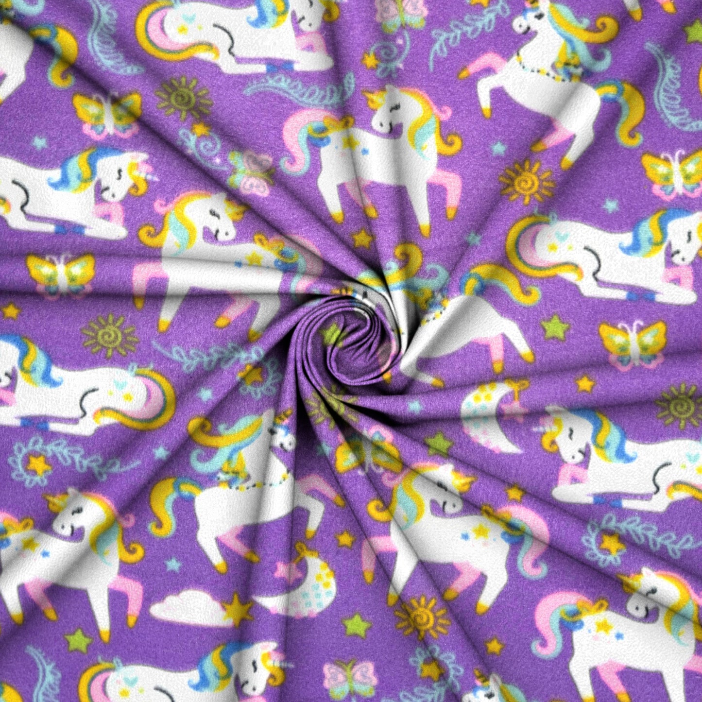 Printed Polar Fleece Lilac Unicorn