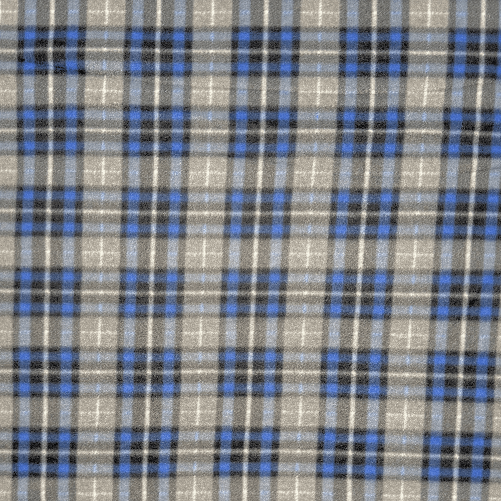 Printed Polar Fleece Check Navy & Taupe - Ragland Fabrics