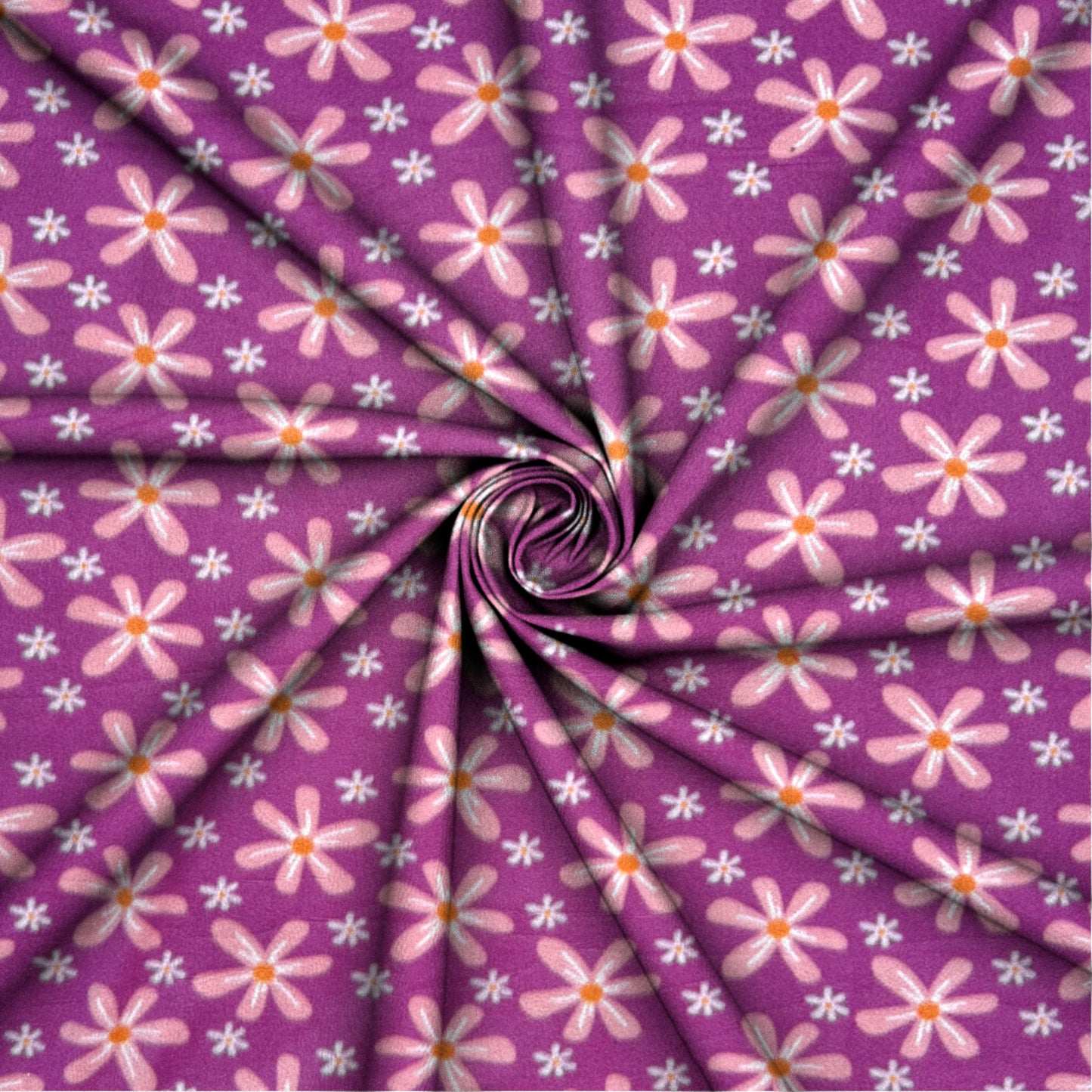 Printed Polar Fleece Cerise Floral