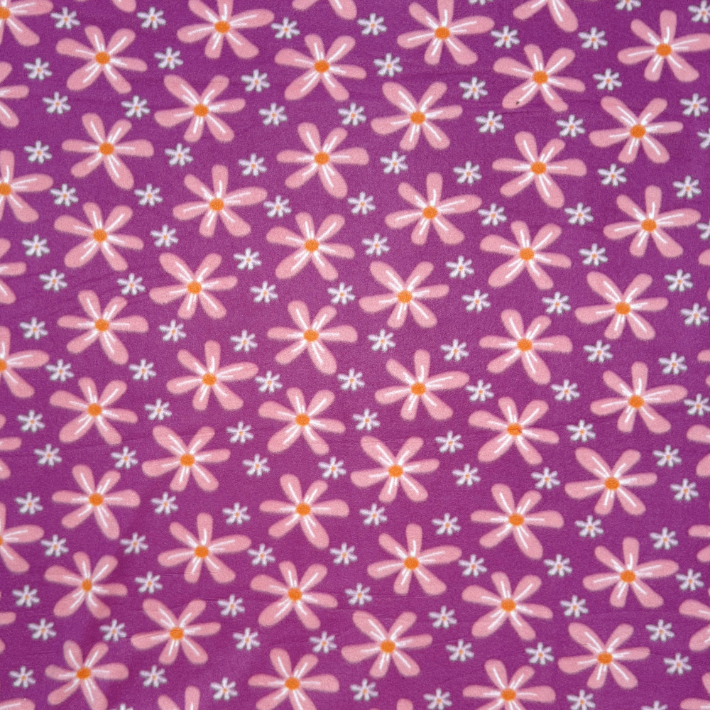 Printed Polar Fleece Cerise Floral