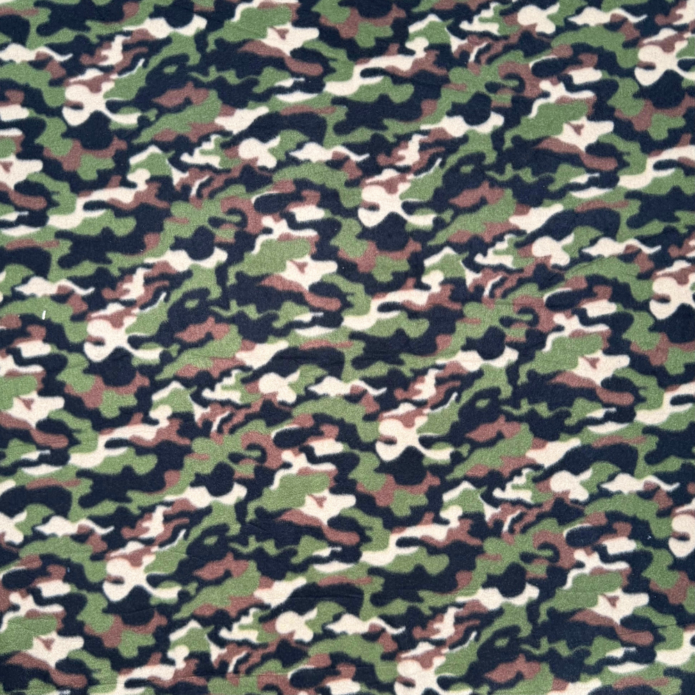 Printed Polar Fleece Camo Green & Brown Mini