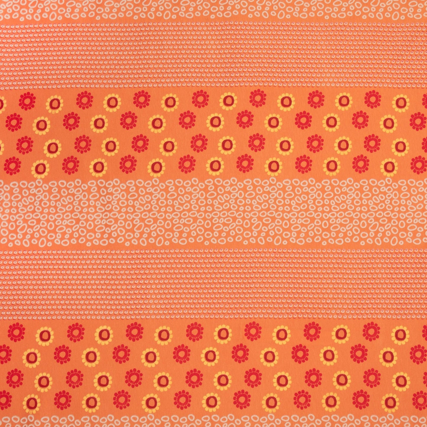 Cotton Knit Orange Border Floral - Ragland Fabrics