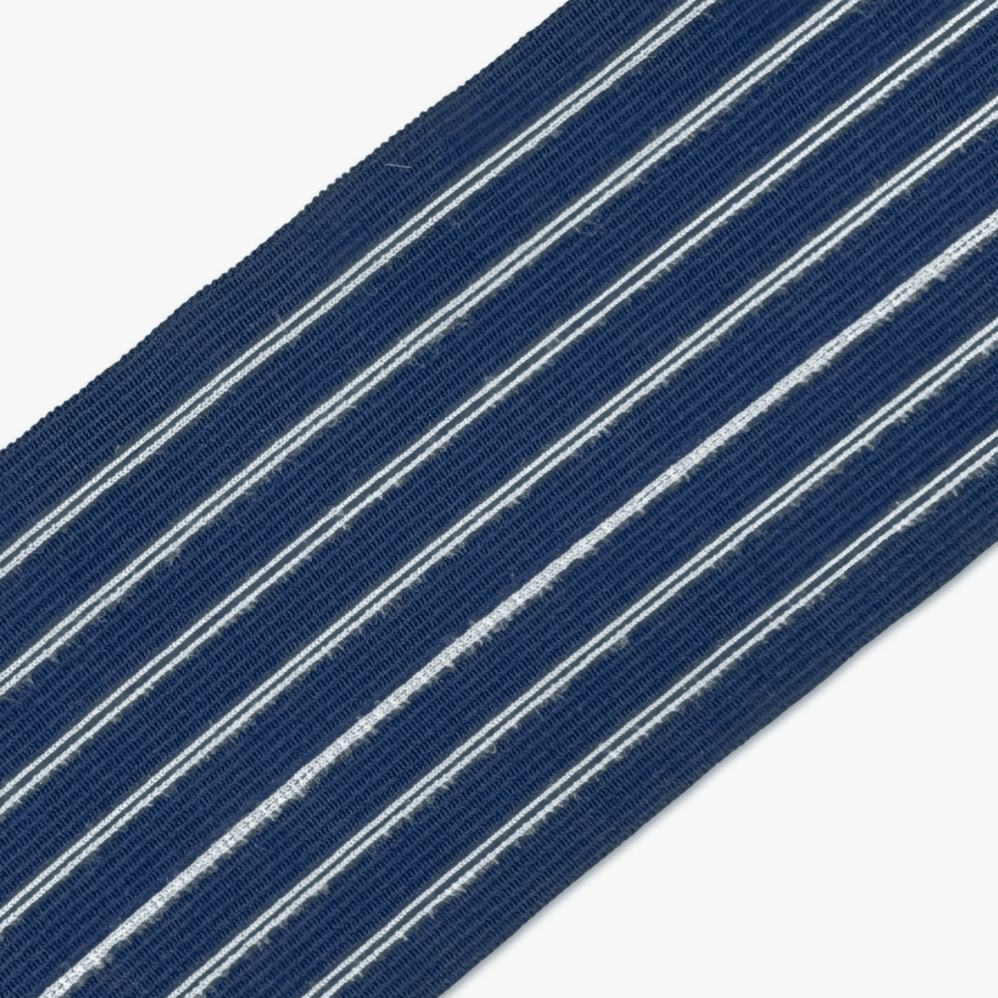 Knitted Elastic Navy White Stripe 85mm - Ragland Fabrics