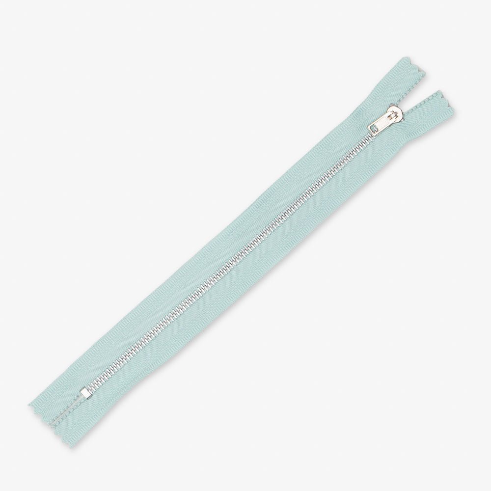 Metal Trouser Zips Tea/Duck Egg - 20cm - Ragland Fabrics