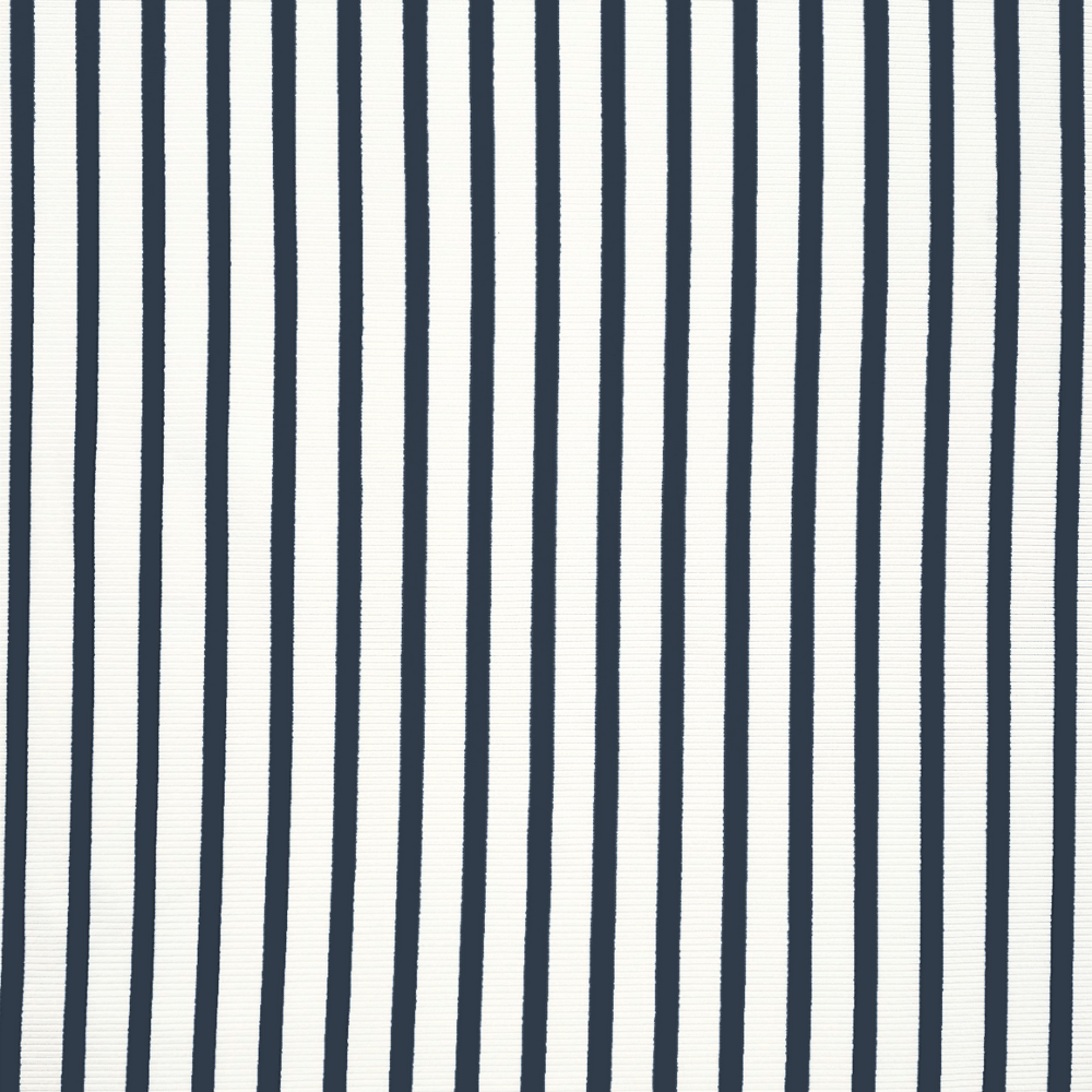 Printed Designer Stripe - Dark Navy Ribbed - Ragland Fabrics
