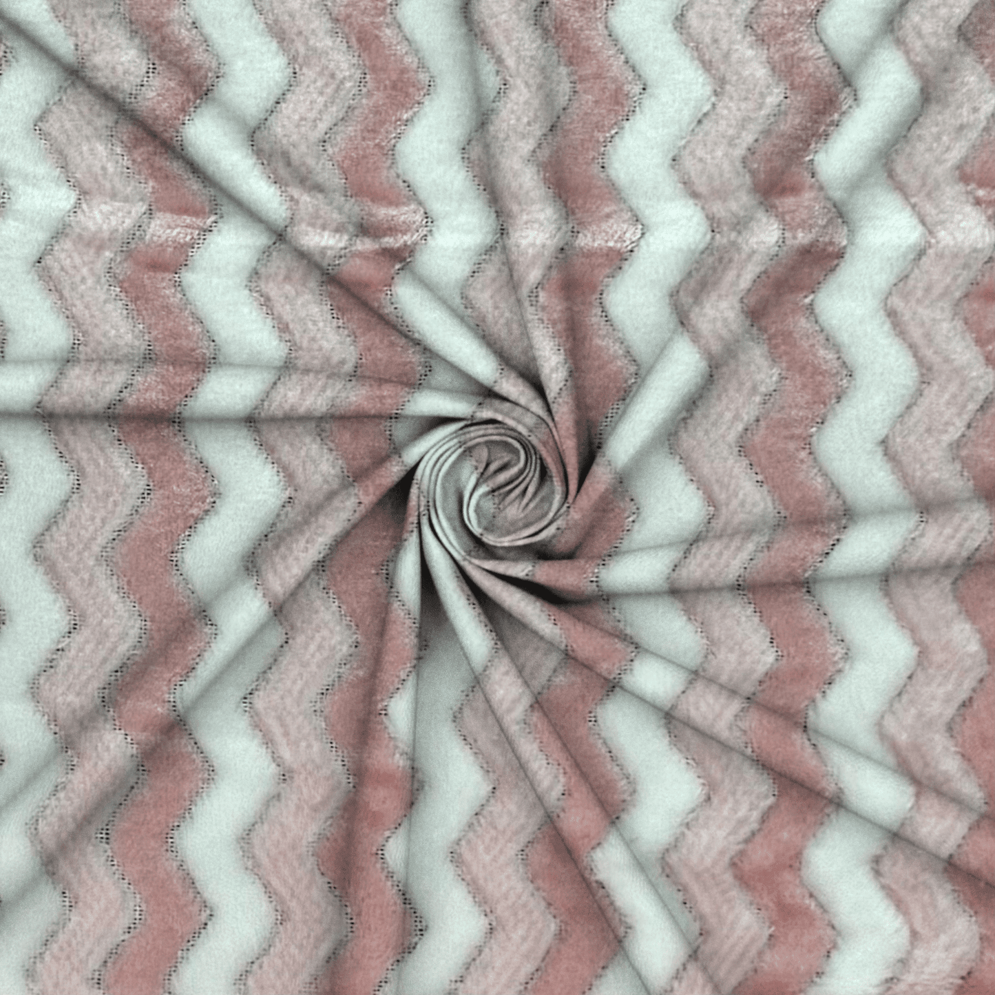 Printed Mongolian Fleece Chevron Baby Pink - Ragland Fabrics