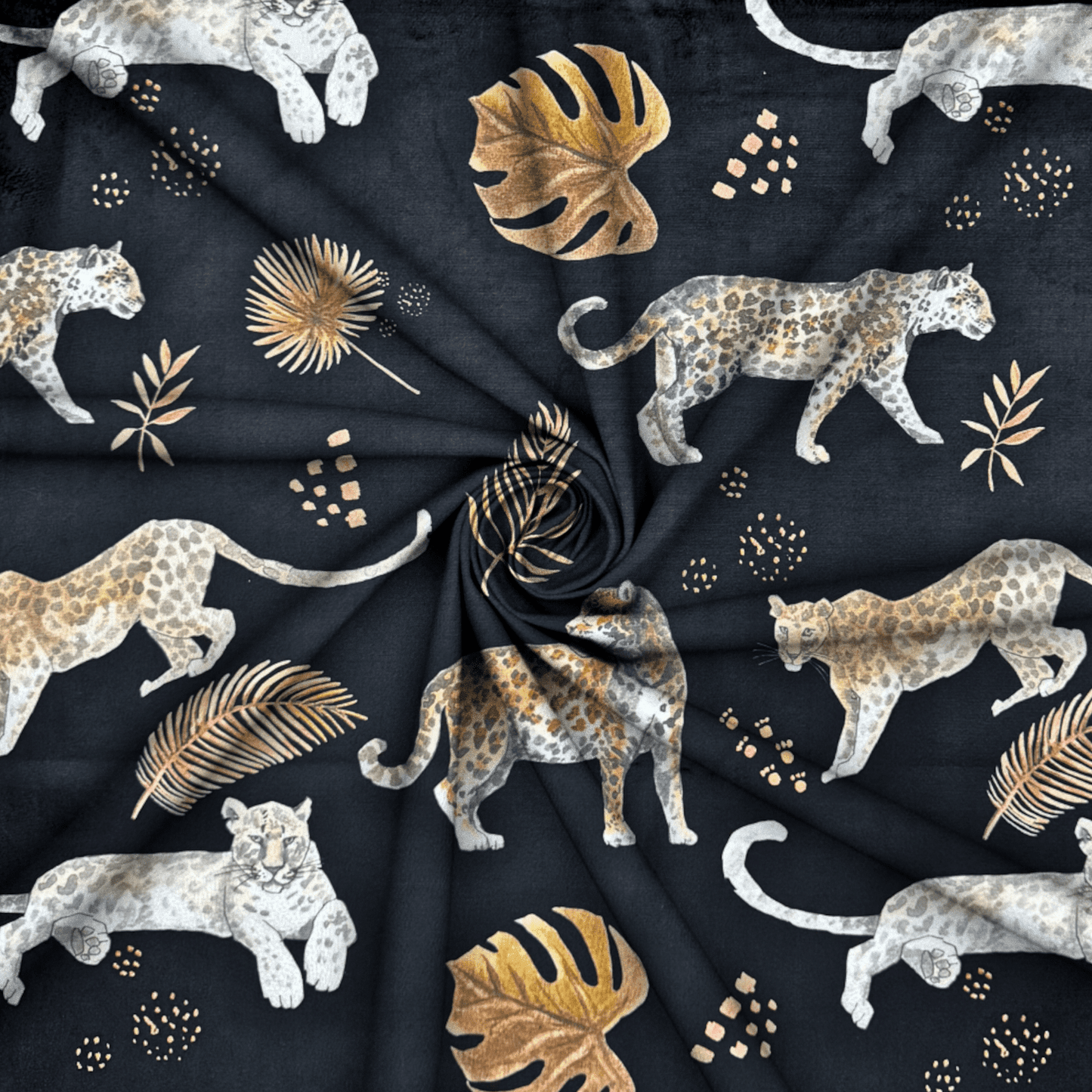 Printed Velvet Leopard Leaf - Ragland Fabrics