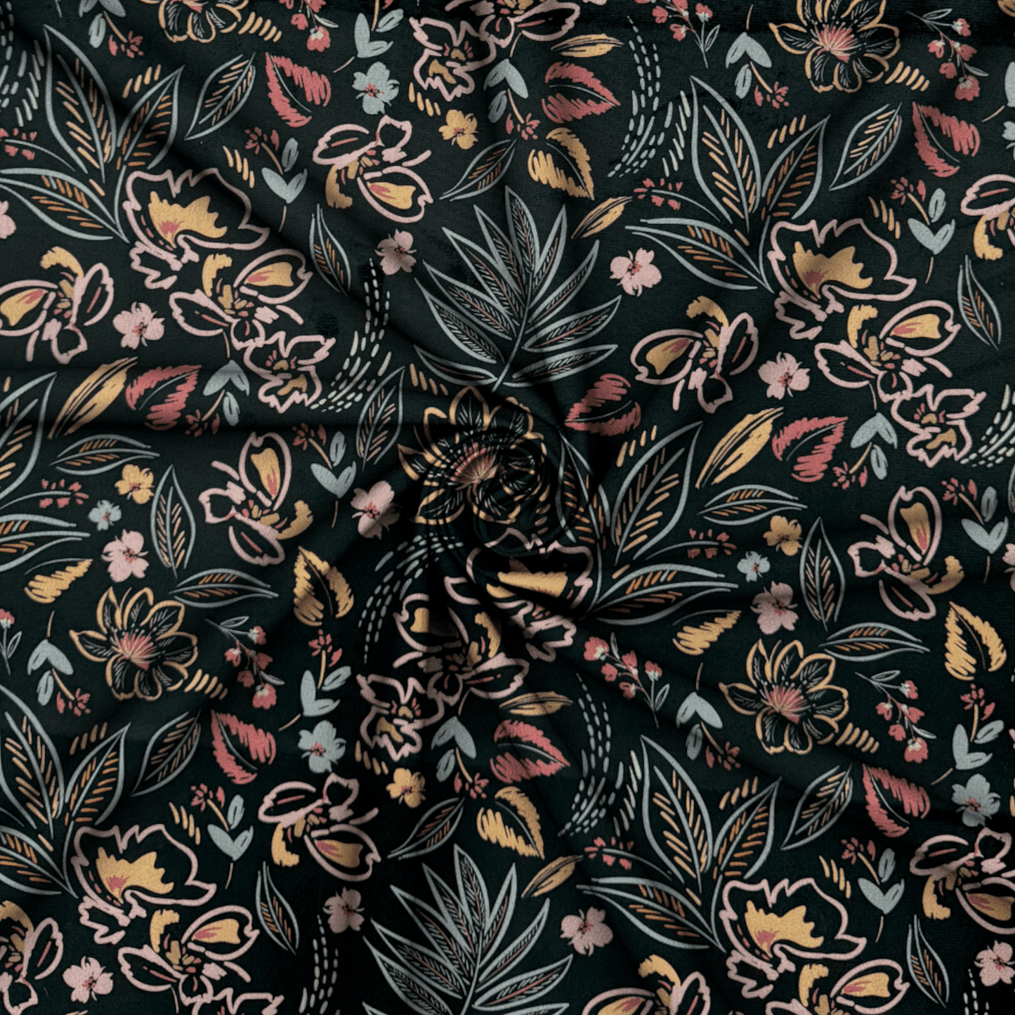 Printed Velvet Modern Floral - Ragland Fabrics