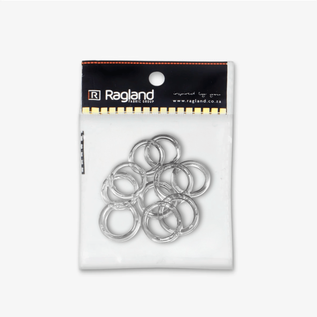 Roman Blind Rings 16mm - Clear - Ragland Fabrics
