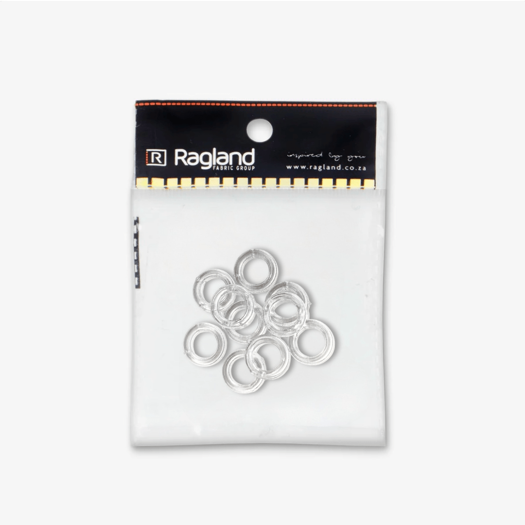 Roman Blind Rings 10mm - Clear - Ragland Fabrics