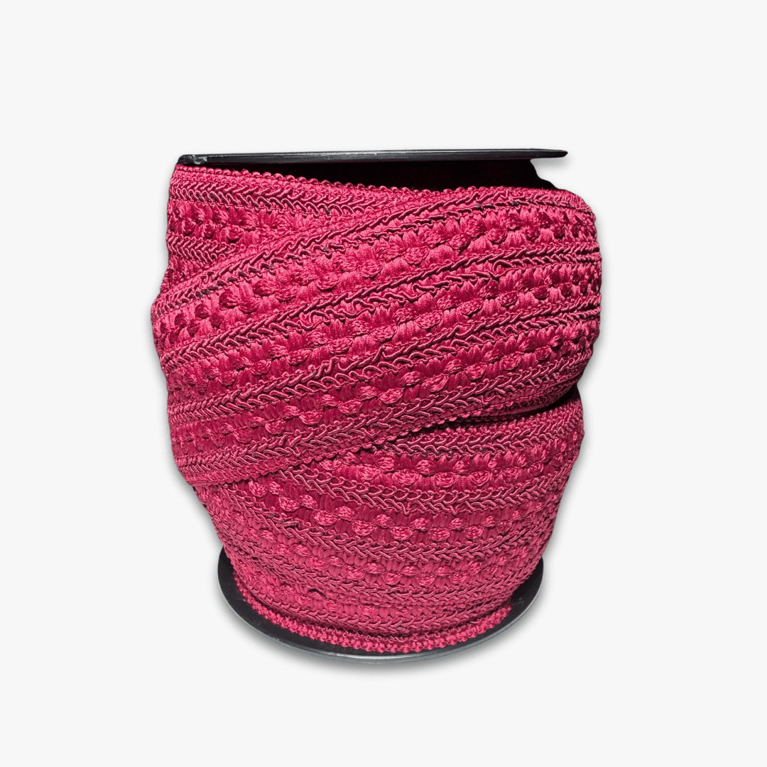 Ruched Elastic Lace Maroon | 70mm - Ragland Fabrics