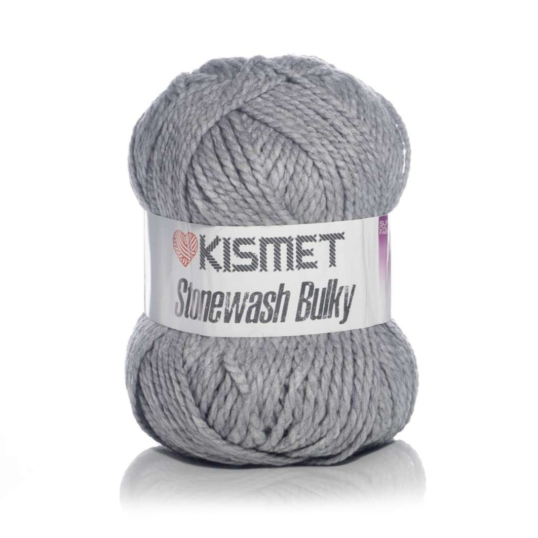 Wool Stone Wash Bulky Silver