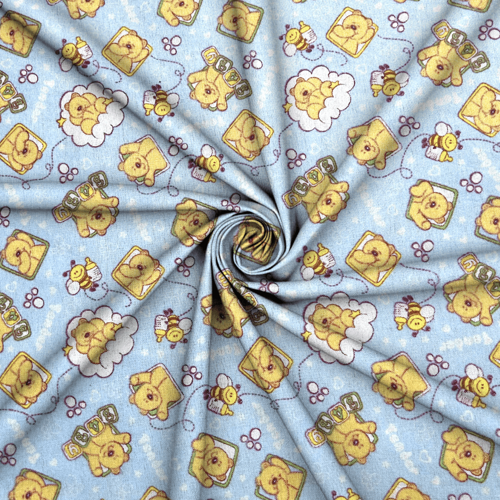 Flannel Brushed Cotton | Teddy Bear Blue - Ragland Fabrics