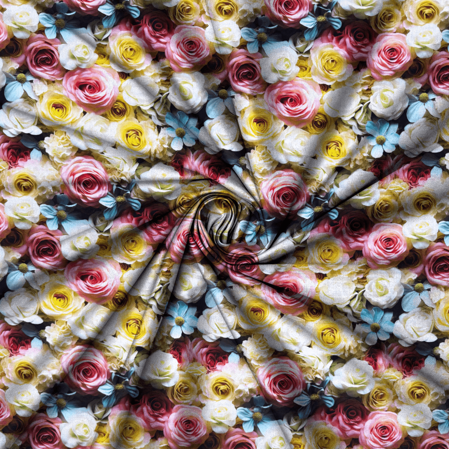 Viscose Printed Challis Roses Yellow - Ragland Fabrics