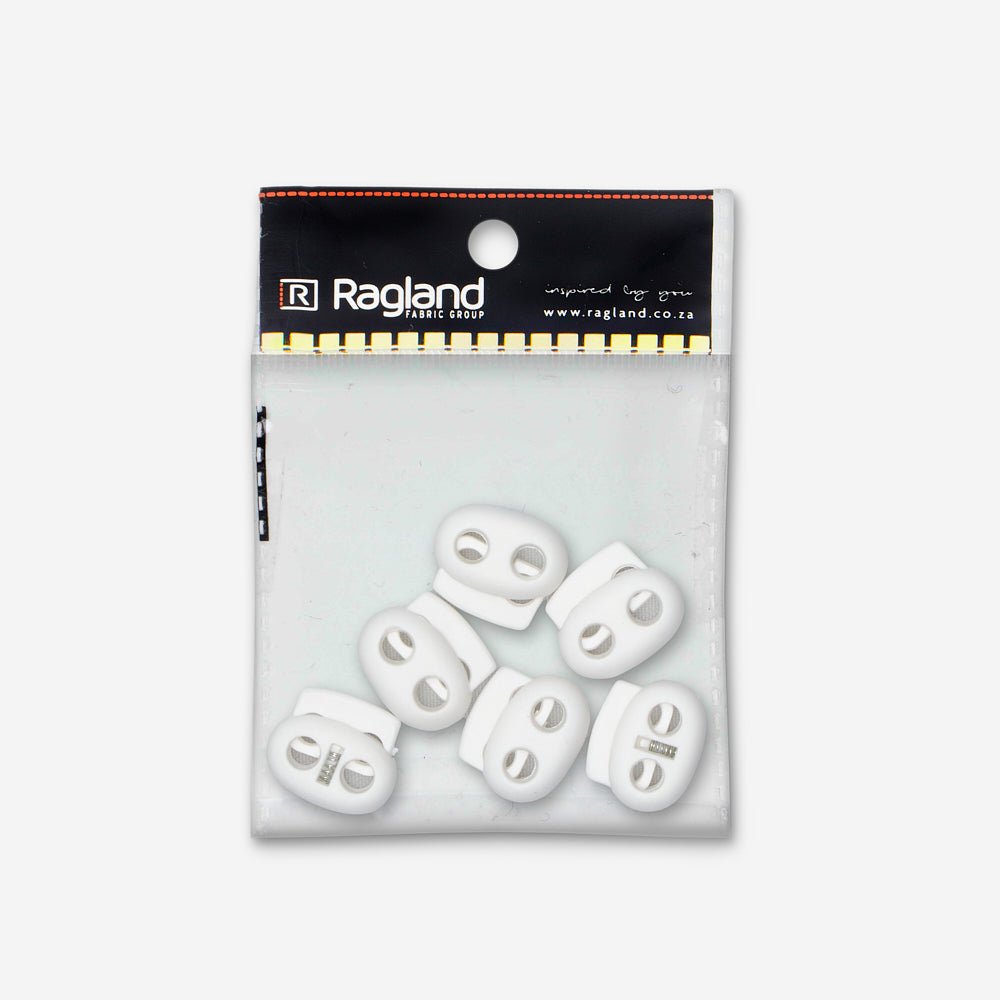 Toggles 2 Hole White (6) - Ragland Fabrics