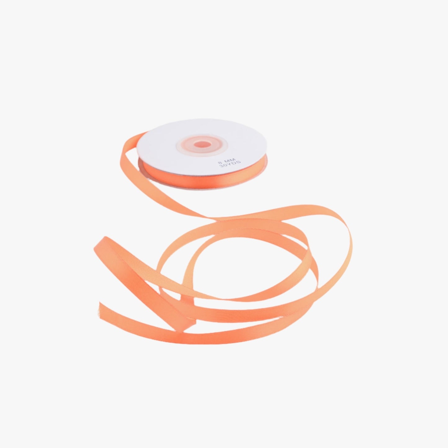 Satin Ribbon 8mm Orange 42 - Ragland Fabrics