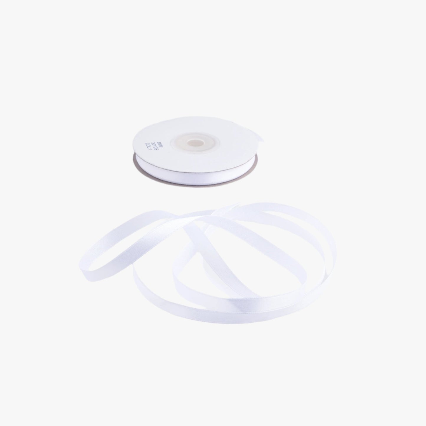 Satin Ribbon 8mm White 01 - Ragland Fabrics