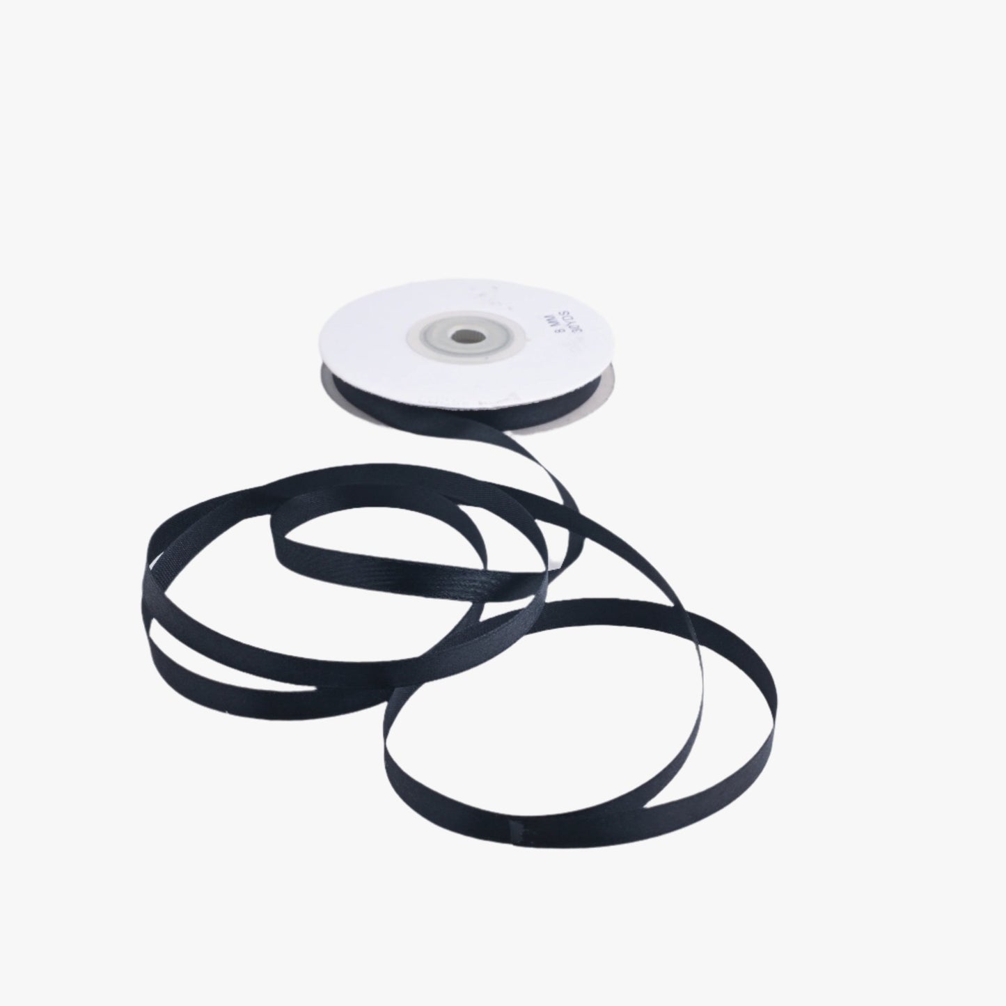 Satin Ribbon 8mm Black 10 - Ragland Fabrics