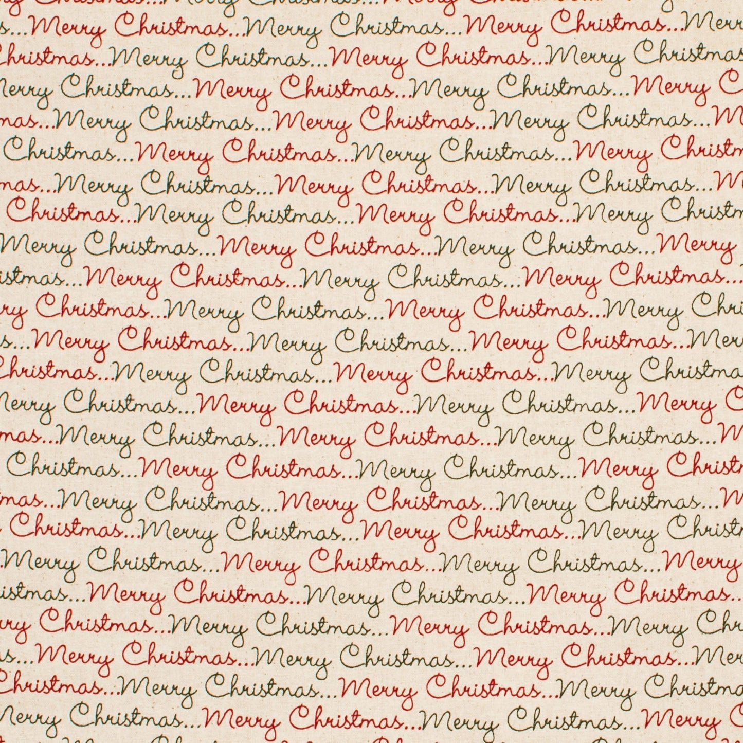 Christmas Cotton merry Xmas natural - Ragland Fabrics