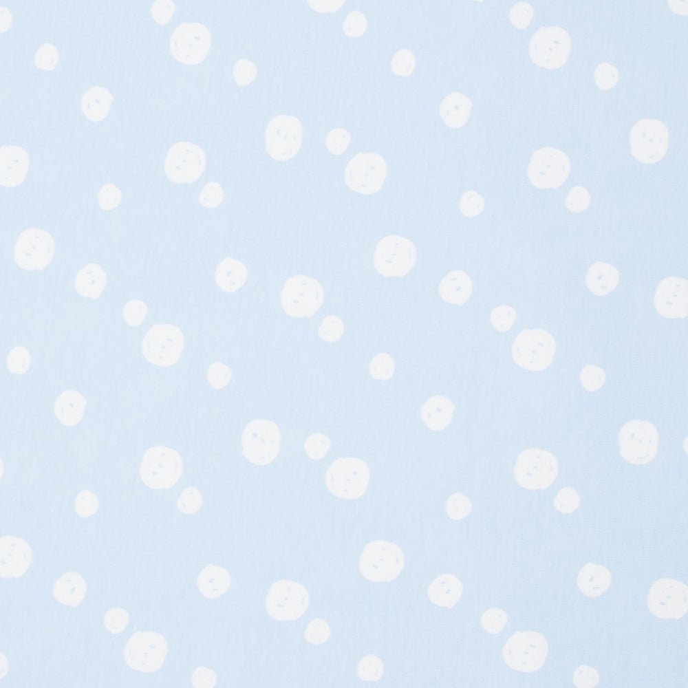 Cotton Knit Sky Blue Smiley Print - Ragland Fabrics