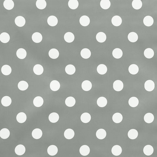 Printed Table Cloth Plastic Grey/White Dot