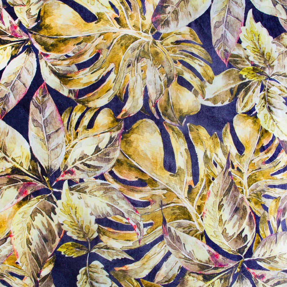 Printed Velvet Sweet Basil Ochre 140cm - CLOSEOUT - Ragland Fabrics