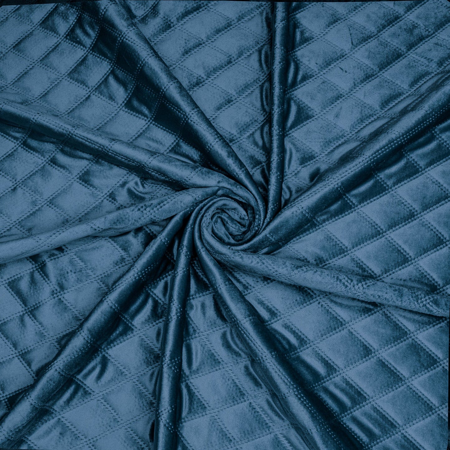 Quilted Velvet Pacific Blue - Ragland Fabrics